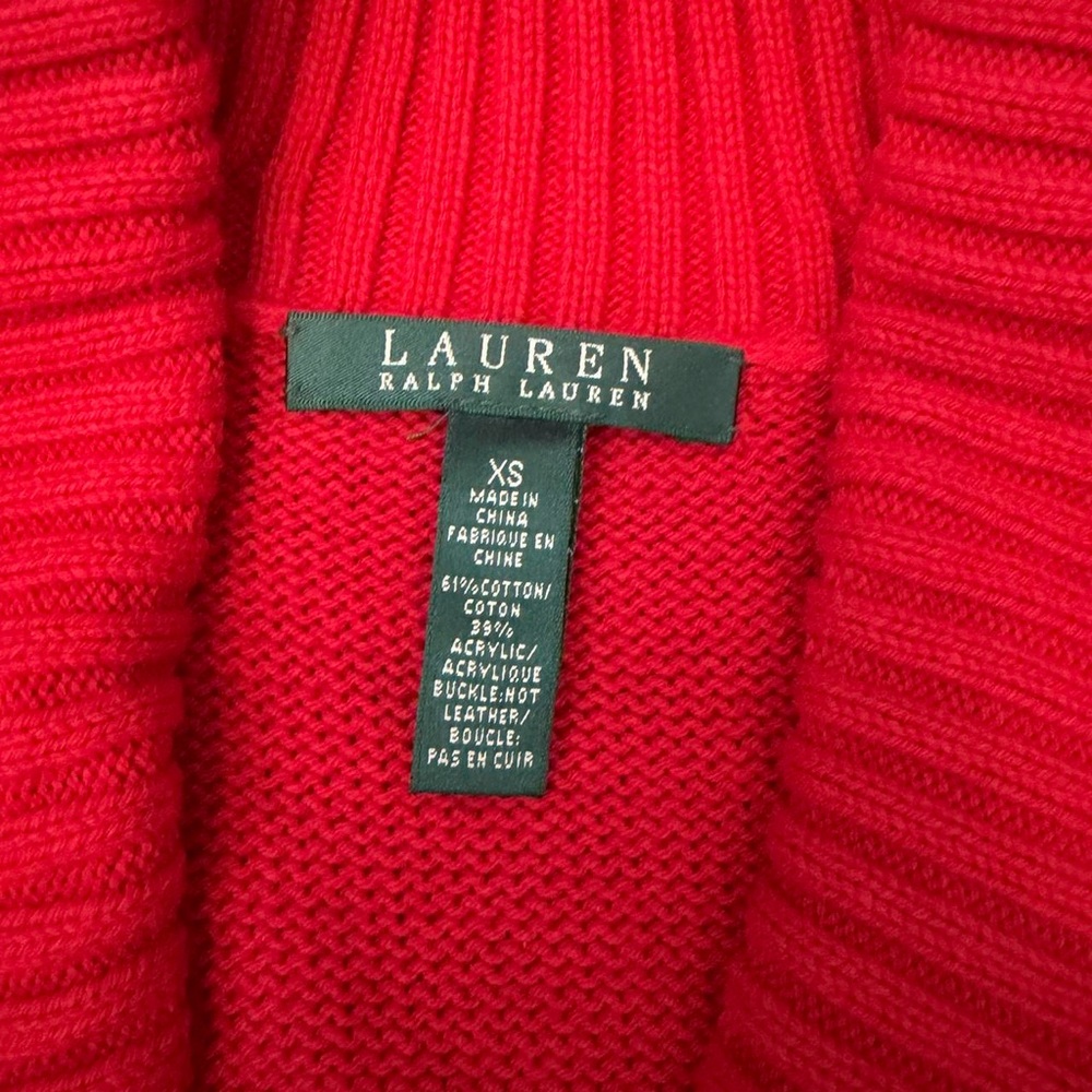 Ralph Lauren Red Cardigan with Buckle Accent - Picture 4 of 5